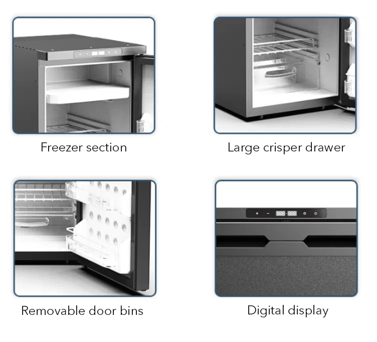 BEKULE - BK50X-B - 12/24v DC LG Compressor Fridge (Alpicool) 43.7L - Black