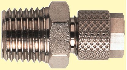 Male Stud 5mm OD Tube 1/8"BSP Tapered Thread