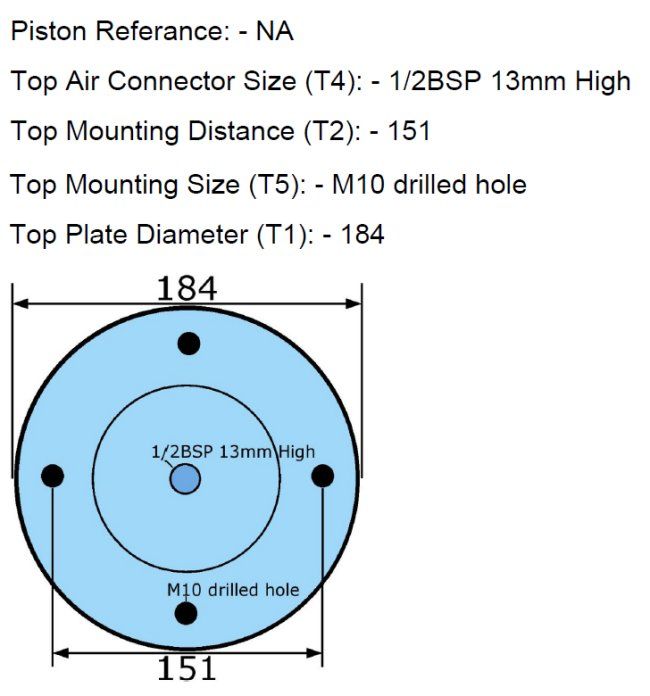 Bellow End Plate/Cap 184mm Diameter