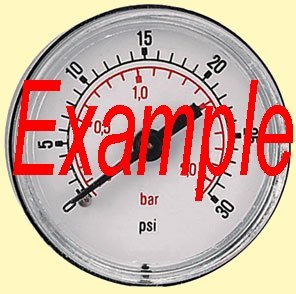 Pressure Gauge Back Entry 50mm Dia 1/8"BSPT 100PSI