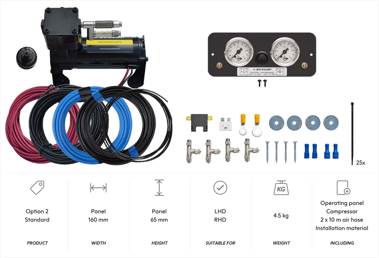 Dunlop Dual Gauge Assembly with Compressor Inflation