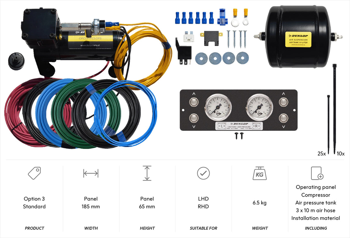 Dunlop Dual Gauge Assembly with Compressor and Air Reservoir Inflation